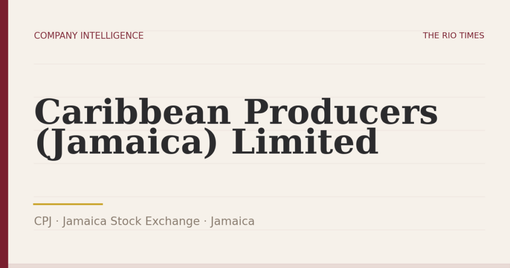 Caribbean Producers (Jamaica) Limited (CPJ), listed on Jamaica Stock Exchange, Jamaica