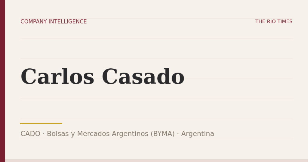 Carlos Casado (CADO), listed on Bolsas y Mercados Argentinos (BYMA), Argentina