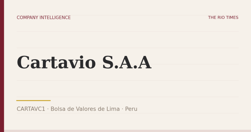 Cartavio S.A.A (CARTAVC1), listed on Bolsa de Valores de Lima, Peru