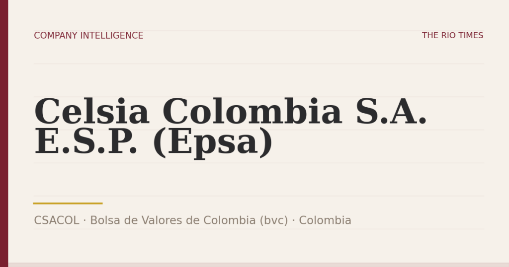 Celsia Colombia S.A. E.S.P. (Epsa) (CSACOL), listed on Bolsa de Valores de Colombia (bvc), Colombia