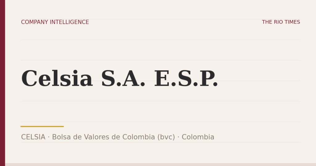 Celsia S.A. E.S.P. (CELSIA), listed on Bolsa de Valores de Colombia (bvc), Colombia