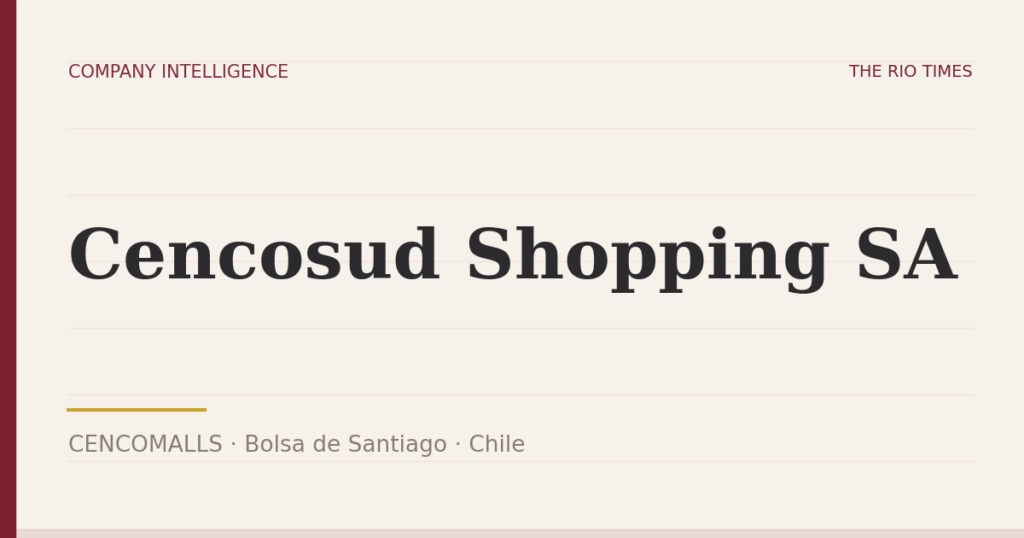 Cencosud Shopping SA (CENCOMALLS), listed on Bolsa de Santiago, Chile