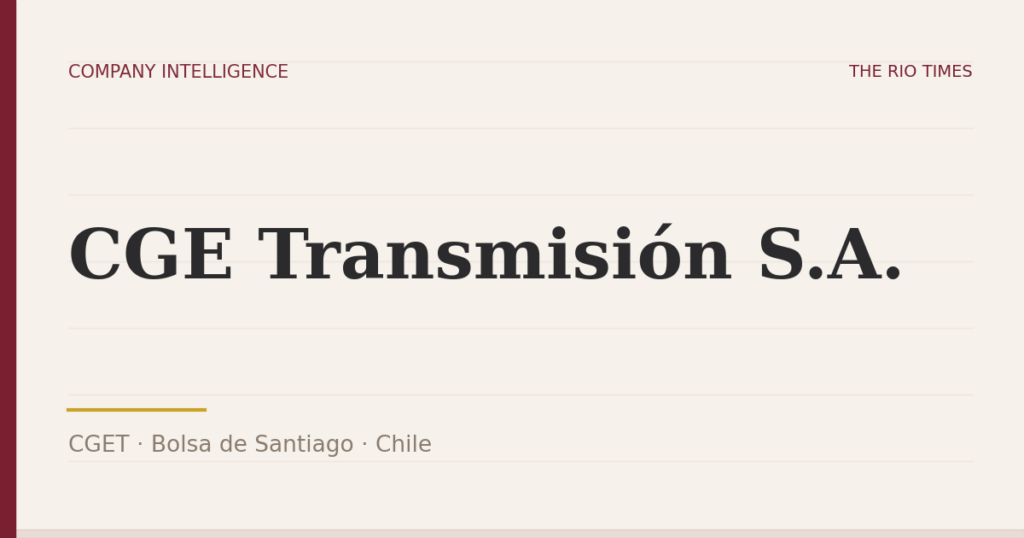 CGE Transmisión S.A. (CGET), listed on Bolsa de Santiago, Chile