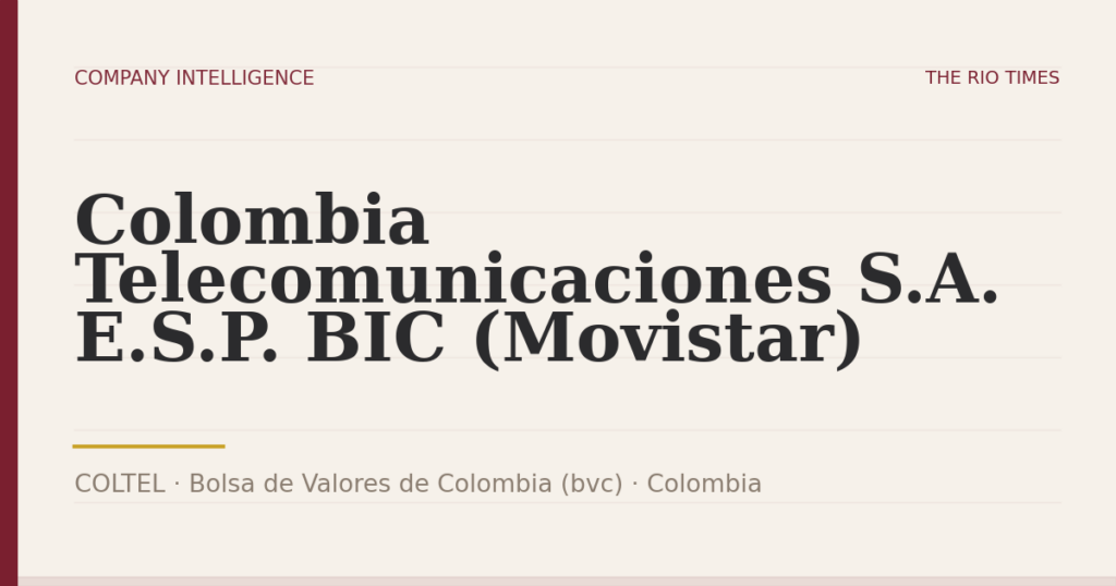 Colombia Telecomunicaciones S.A. E.S.P. BIC (Movistar) (COLTEL), listed on Bolsa de Valores de Colombia (bvc), Colombia
