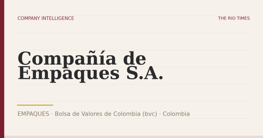 Compañía de Empaques S.A. (EMPAQUES), listed on Bolsa de Valores de Colombia (bvc), Colombia
