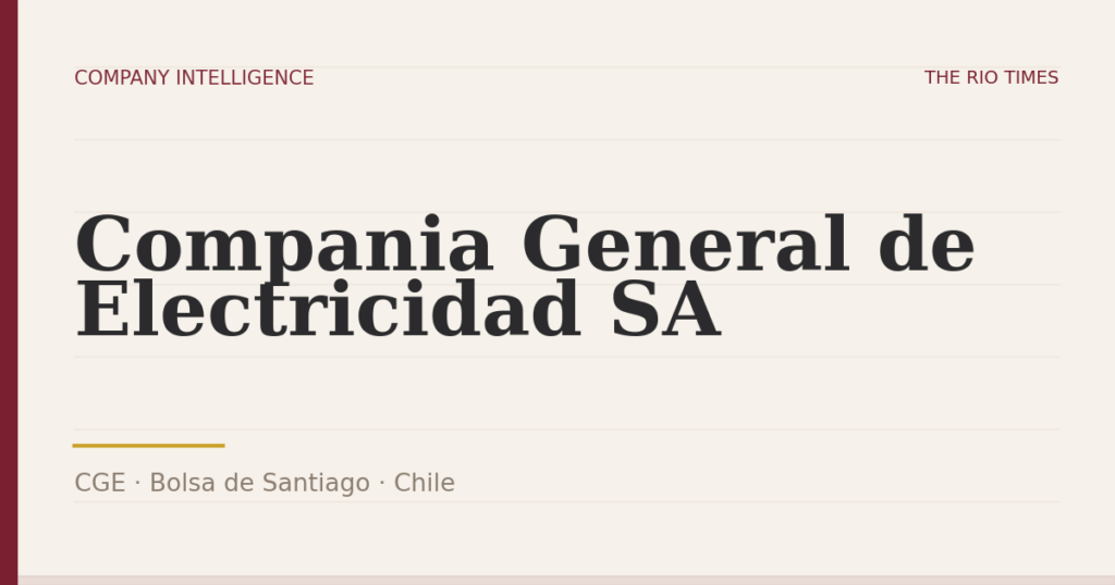 Compania General de Electricidad SA (CGE), listed on Bolsa de Santiago, Chile