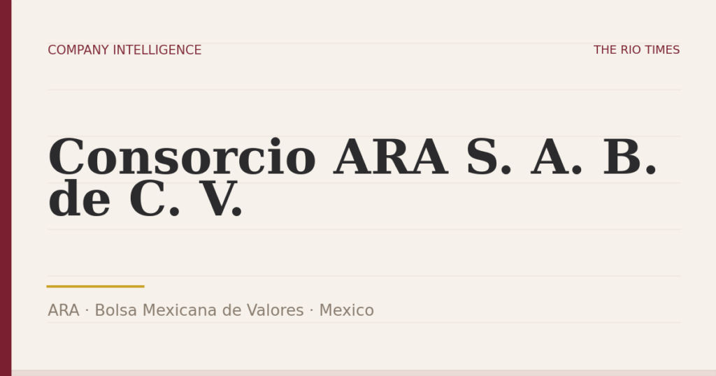 Consorcio ARA S. A. B. de C. V. (ARA), listed on Bolsa Mexicana de Valores, Mexico