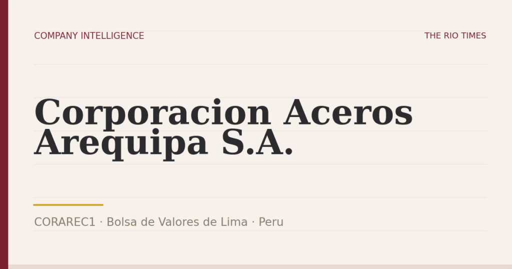 Corporacion Aceros Arequipa S.A. (CORAREC1), listed on Bolsa de Valores de Lima, Peru