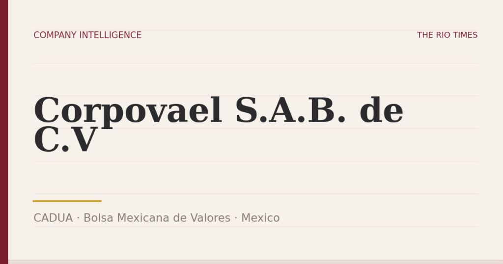 Corpovael S.A.B. de C.V (CADUA), listed on Bolsa Mexicana de Valores, Mexico