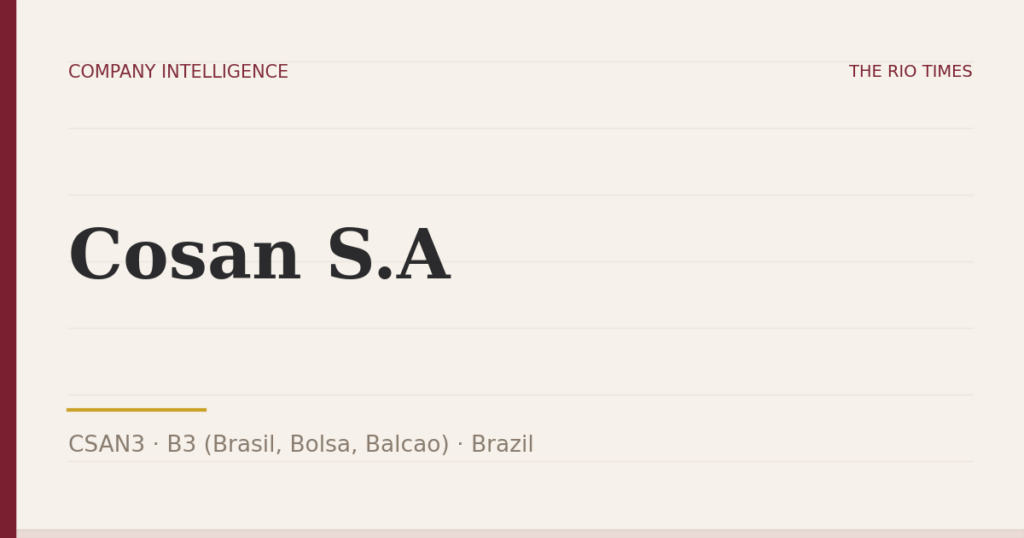 Cosan S.A (CSAN3), listed on B3 (Brasil, Bolsa, Balcao), Brazil