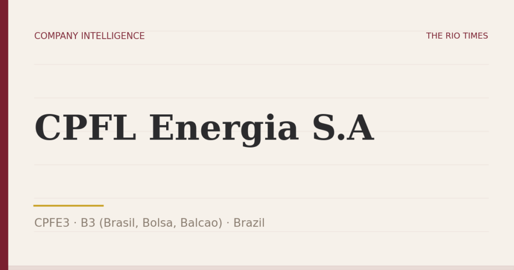 CPFL Energia S.A (CPFE3), listed on B3 (Brasil, Bolsa, Balcao), Brazil