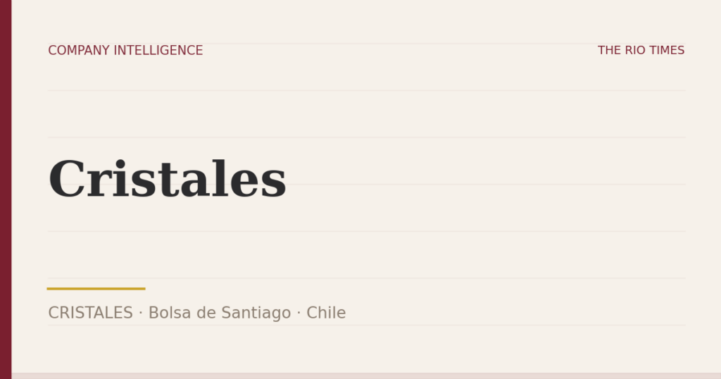 Cristales (CRISTALES), listed on Bolsa de Santiago, Chile