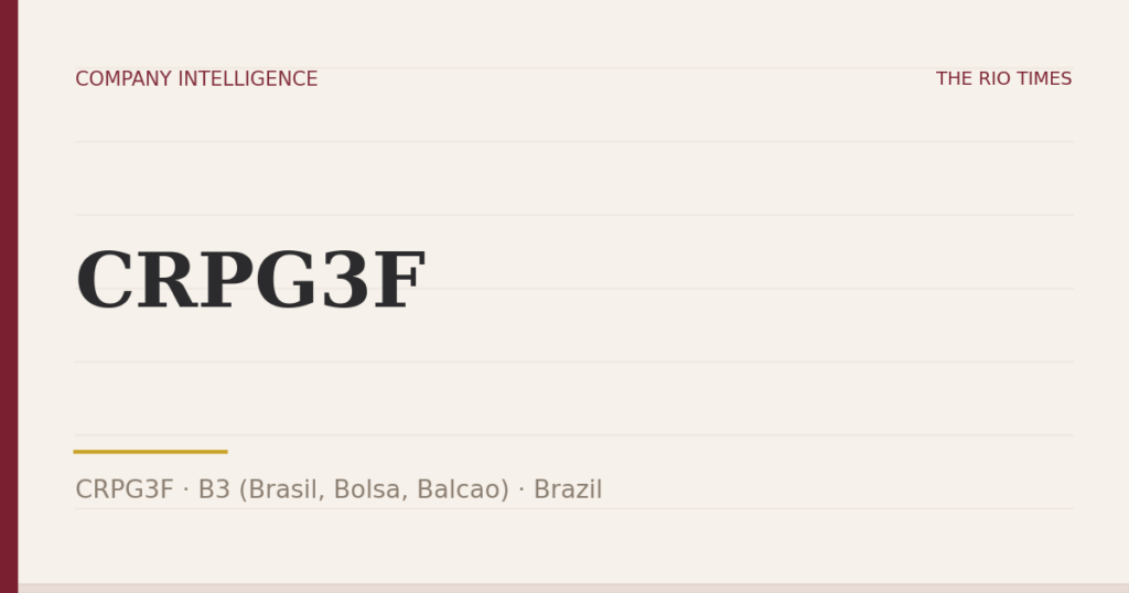 CRPG3F (CRPG3F), listed on B3 (Brasil, Bolsa, Balcao), Brazil