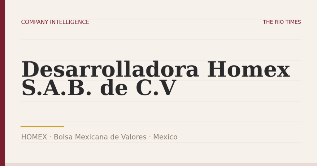 Desarrolladora Homex S.A.B. de C.V (HOMEX), listed on Bolsa Mexicana de Valores, Mexico