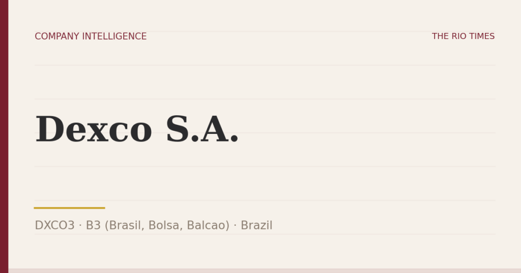 Dexco S.A. (DXCO3), listed on B3 (Brasil, Bolsa, Balcao), Brazil