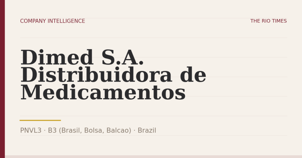 Dimed S.A. Distribuidora de Medicamentos (PNVL3), listed on B3 (Brasil, Bolsa, Balcao), Brazil