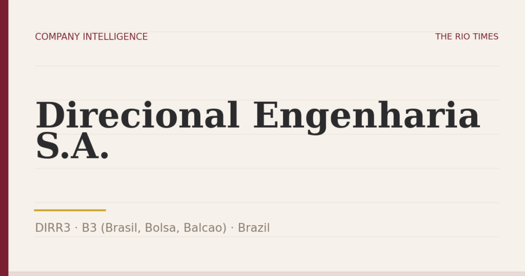 Direcional Engenharia S.A. (DIRR3), listed on B3 (Brasil, Bolsa, Balcao), Brazil