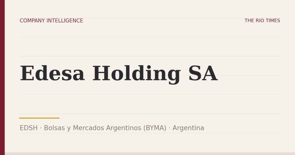 Edesa Holding SA (EDSH), listed on Bolsas y Mercados Argentinos (BYMA), Argentina