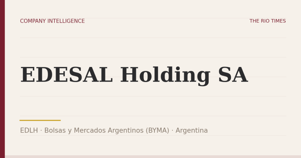 EDESAL Holding SA (EDLH), listed on Bolsas y Mercados Argentinos (BYMA), Argentina
