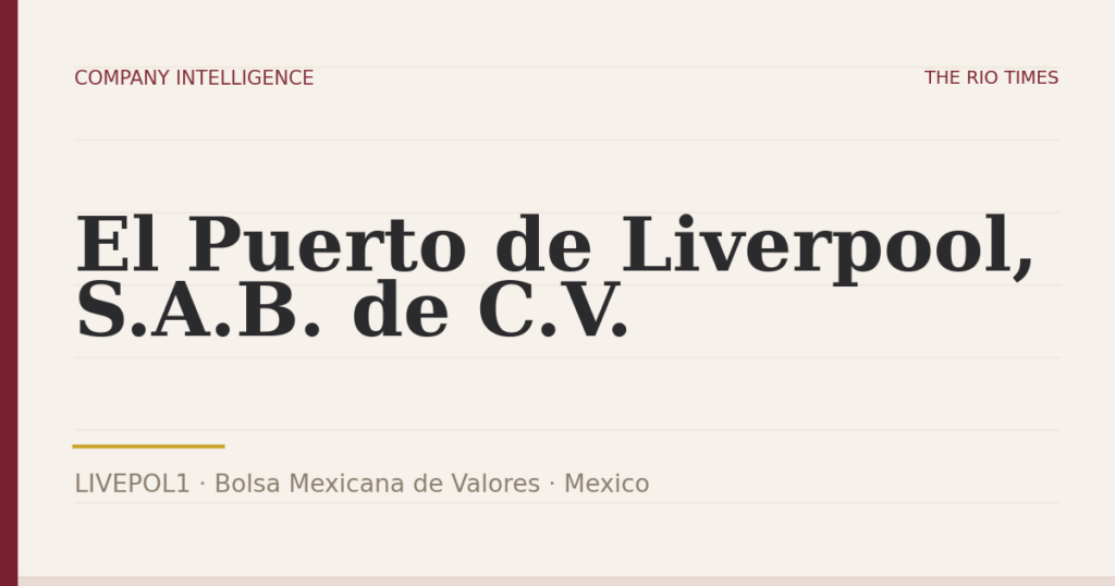 El Puerto de Liverpool, S.A.B. de C.V. (LIVEPOL1), listed on Bolsa Mexicana de Valores, Mexico