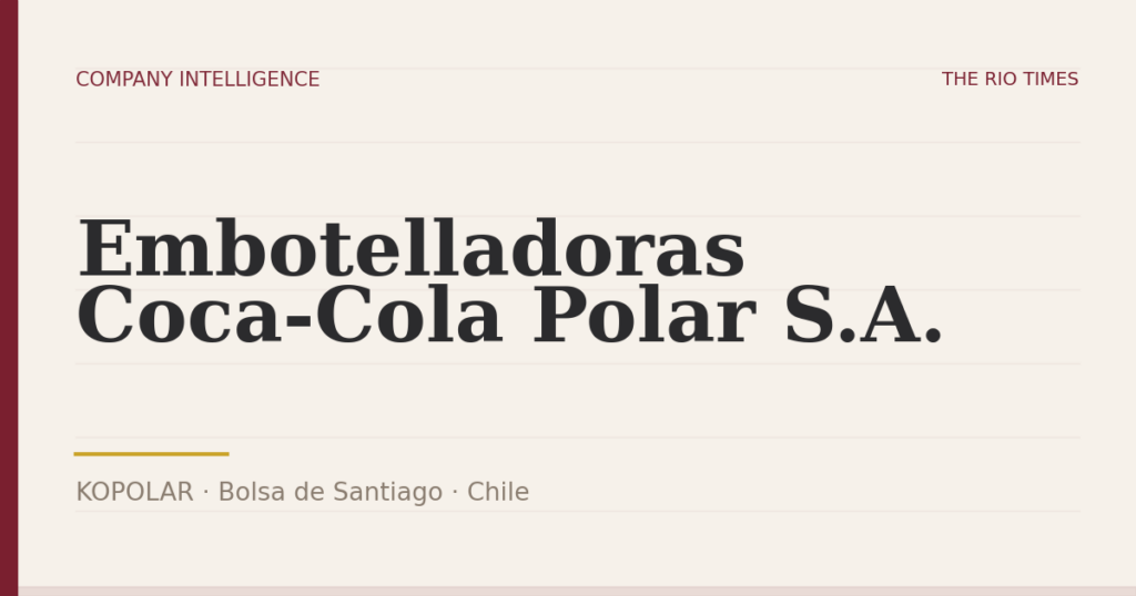 Embotelladoras Coca-Cola Polar S.A. (KOPOLAR), listed on Bolsa de Santiago, Chile