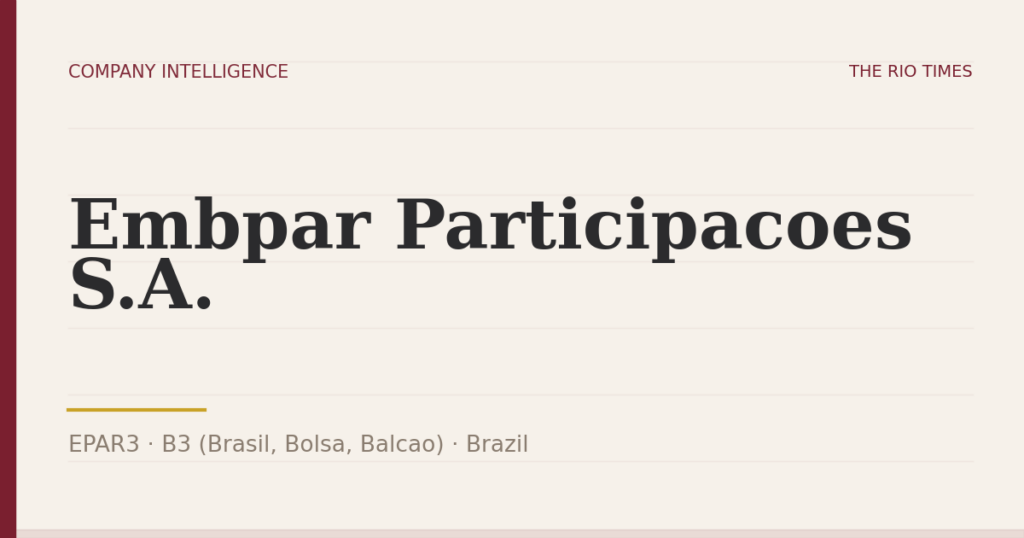 Embpar Participacoes S.A. (EPAR3), listed on B3 (Brasil, Bolsa, Balcao), Brazil