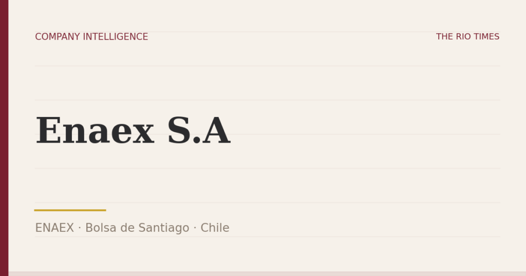 Enaex S.A (ENAEX), listed on Bolsa de Santiago, Chile
