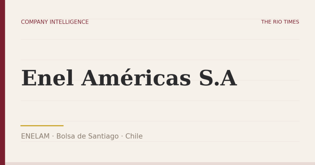 Enel Américas S.A (ENELAM), listed on Bolsa de Santiago, Chile