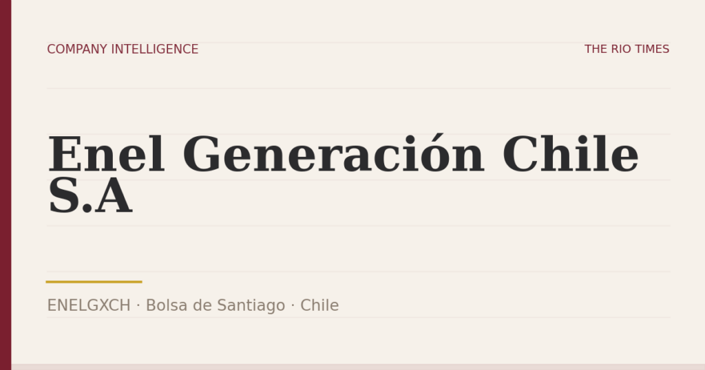 Enel Generación Chile S.A (ENELGXCH), listed on Bolsa de Santiago, Chile