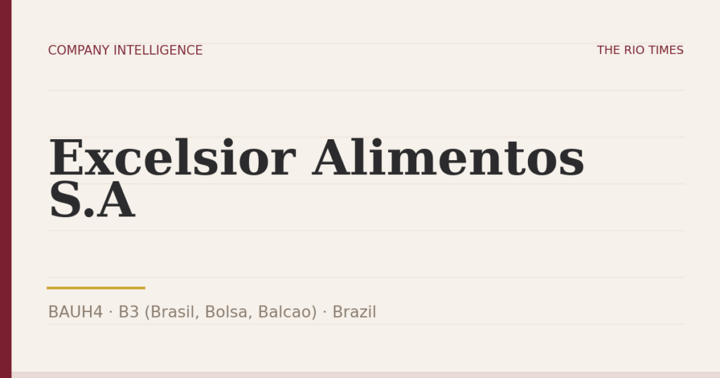 Excelsior Alimentos S.A (BAUH4), listed on B3 (Brasil, Bolsa, Balcao), Brazil