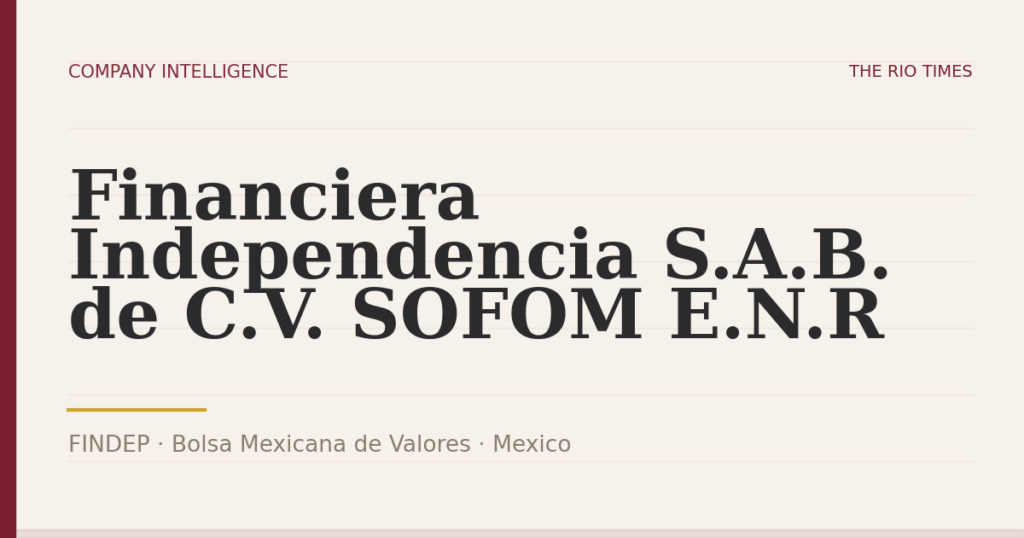 Financiera Independencia S.A.B. de C.V. SOFOM E.N.R (FINDEP), listed on Bolsa Mexicana de Valores, Mexico