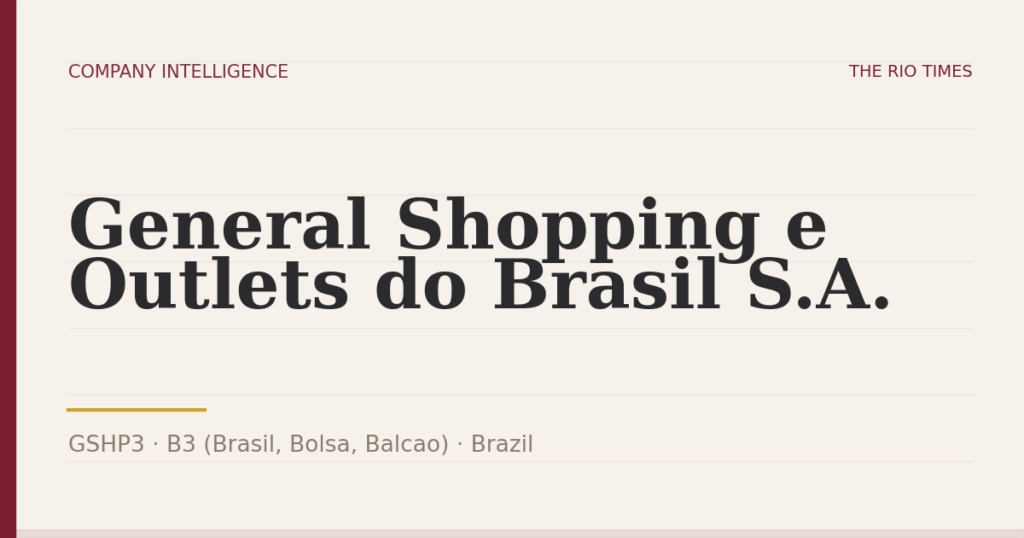 General Shopping e Outlets do Brasil S.A. (GSHP3), listed on B3 (Brasil, Bolsa, Balcao), Brazil