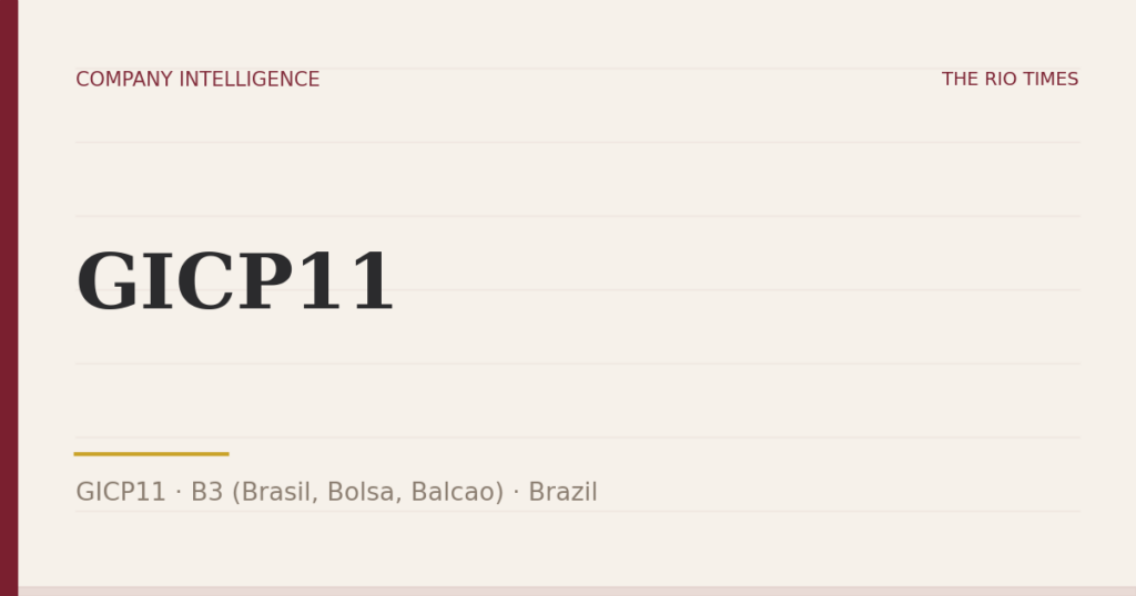 GICP11 (GICP11), listed on B3 (Brasil, Bolsa, Balcao), Brazil