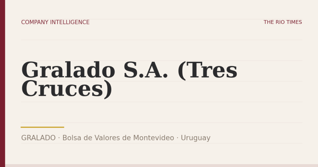 Gralado S.A. (Tres Cruces) (GRALADO), listed on Bolsa de Valores de Montevideo, Uruguay