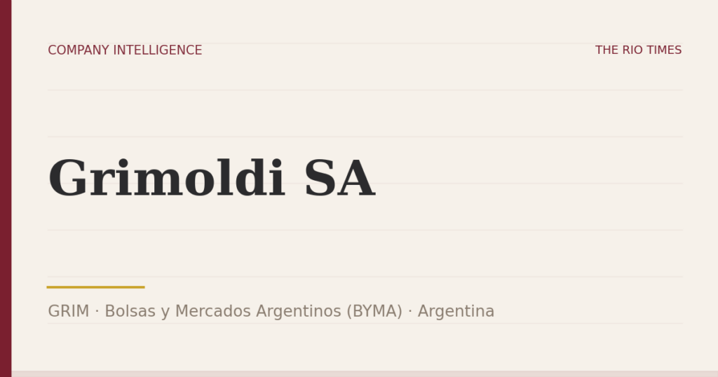 Grimoldi SA (GRIM), listed on Bolsas y Mercados Argentinos (BYMA), Argentina