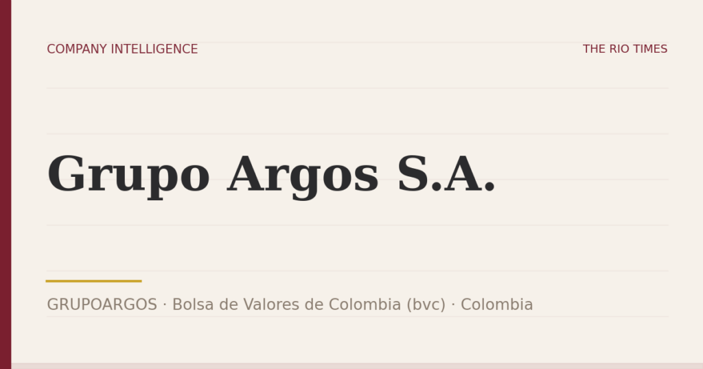Grupo Argos S.A. (GRUPOARGOS), listed on Bolsa de Valores de Colombia (bvc), Colombia