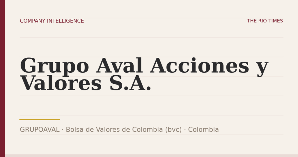 Grupo Aval Acciones y Valores S.A. (GRUPOAVAL), listed on Bolsa de Valores de Colombia (bvc), Colombia