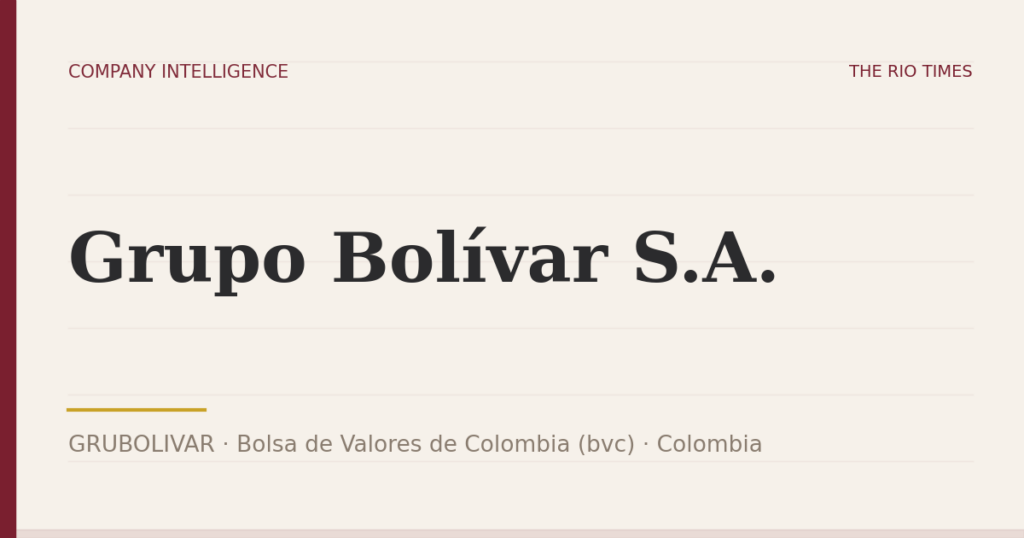 Grupo Bolívar S.A. (GRUBOLIVAR), listed on Bolsa de Valores de Colombia (bvc), Colombia