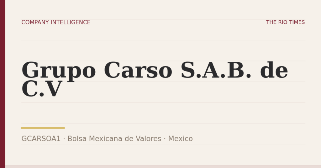 Grupo Carso S.A.B. de C.V (GCARSOA1), listed on Bolsa Mexicana de Valores, Mexico