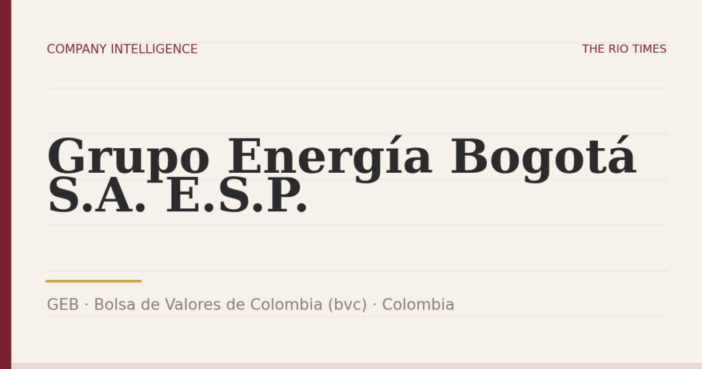 Grupo Energía Bogotá S.A. E.S.P. (GEB), listed on Bolsa de Valores de Colombia (bvc), Colombia