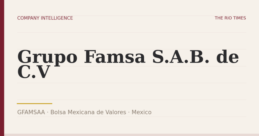 Grupo Famsa S.A.B. de C.V (GFAMSAA), listed on Bolsa Mexicana de Valores, Mexico
