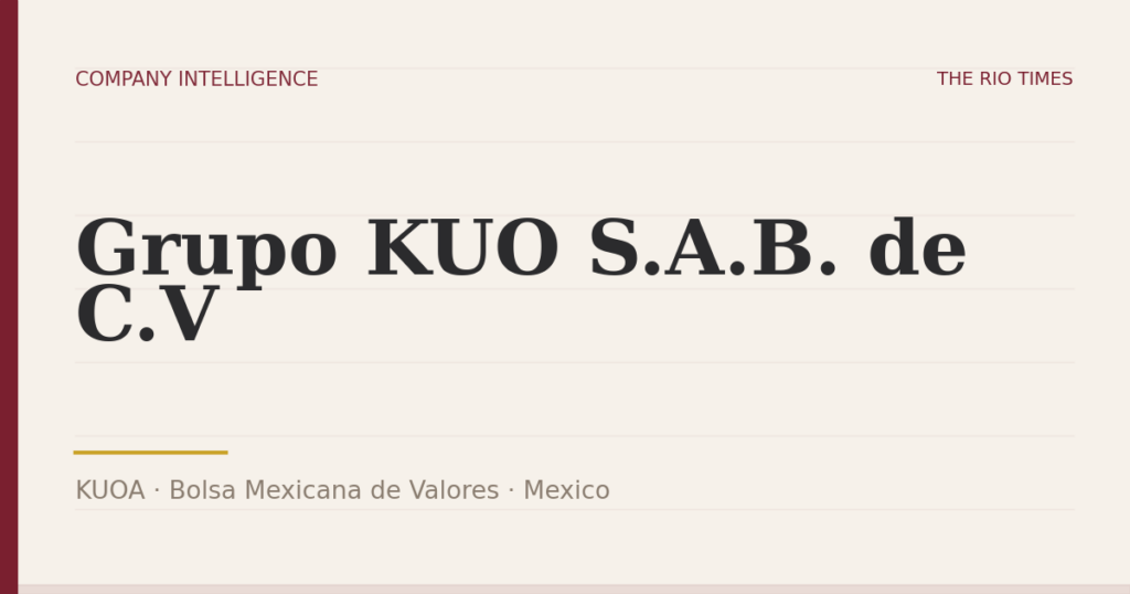 Grupo KUO S.A.B. de C.V (KUOA), listed on Bolsa Mexicana de Valores, Mexico