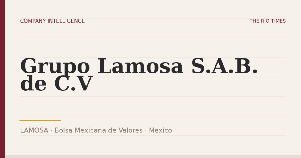 Grupo Lamosa S.A.B. de C.V (LAMOSA), listed on Bolsa Mexicana de Valores, Mexico