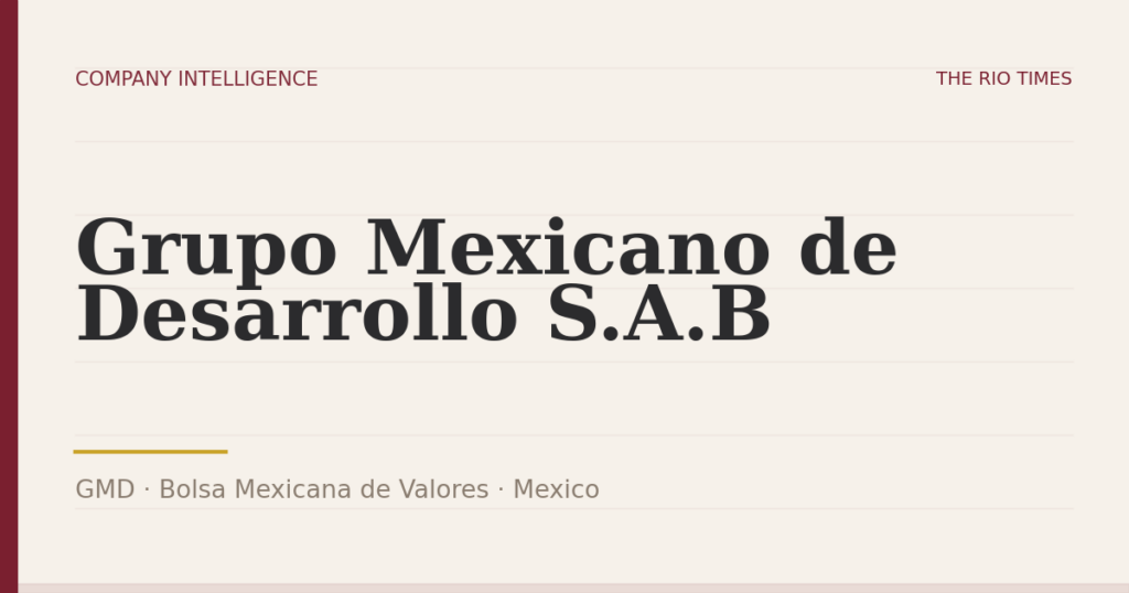 Grupo Mexicano de Desarrollo S.A.B (GMD), listed on Bolsa Mexicana de Valores, Mexico