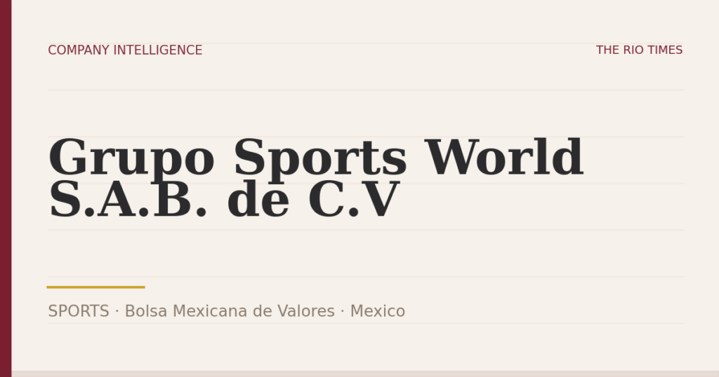 Grupo Sports World S.A.B. de C.V (SPORTS), listed on Bolsa Mexicana de Valores, Mexico