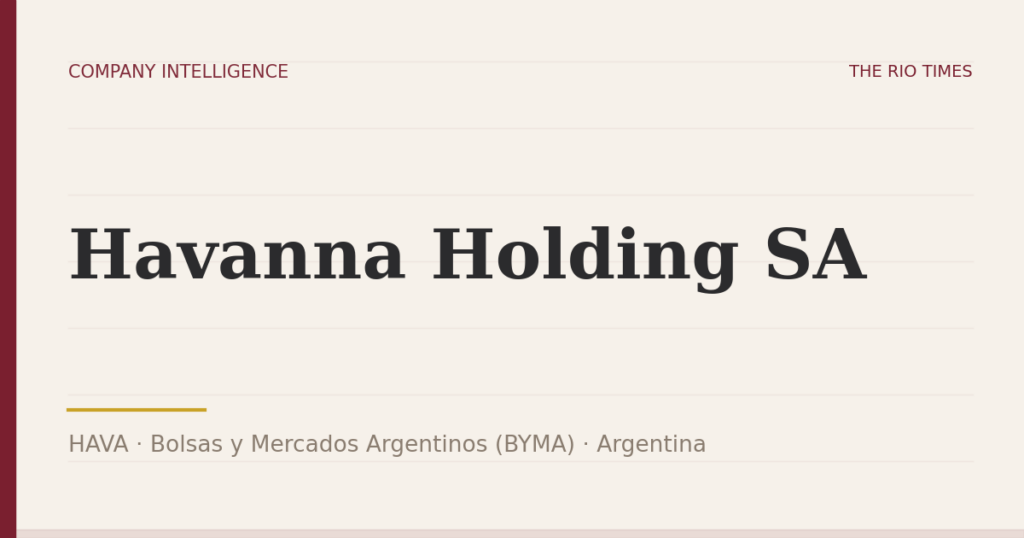 Havanna Holding SA (HAVA), listed on Bolsas y Mercados Argentinos (BYMA), Argentina