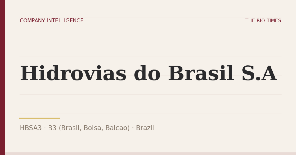Hidrovias do Brasil S.A (HBSA3), listed on B3 (Brasil, Bolsa, Balcao), Brazil