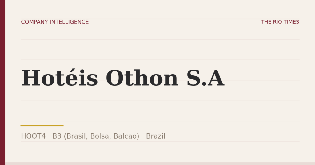Hotéis Othon S.A (HOOT4), listed on B3 (Brasil, Bolsa, Balcao), Brazil