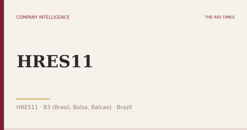 HRES11 (HRES11), listed on B3 (Brasil, Bolsa, Balcao), Brazil