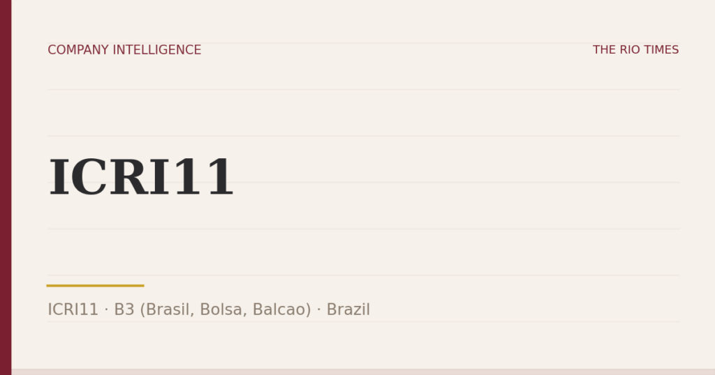 ICRI11 (ICRI11), listed on B3 (Brasil, Bolsa, Balcao), Brazil